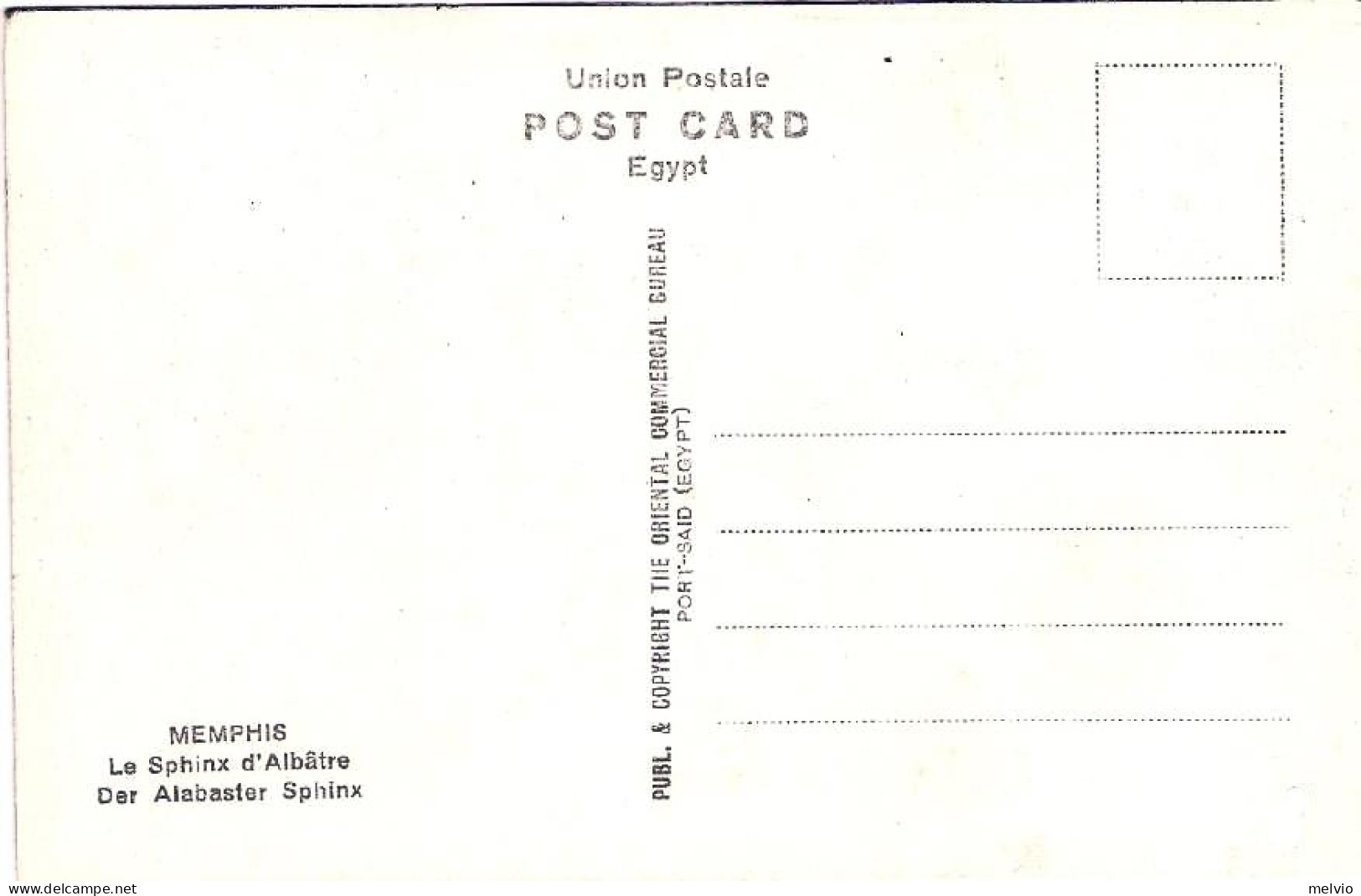 1930circa-Egitto Cartolina "Memphis The Alabaster Sphinx" - Autres & Non Classés