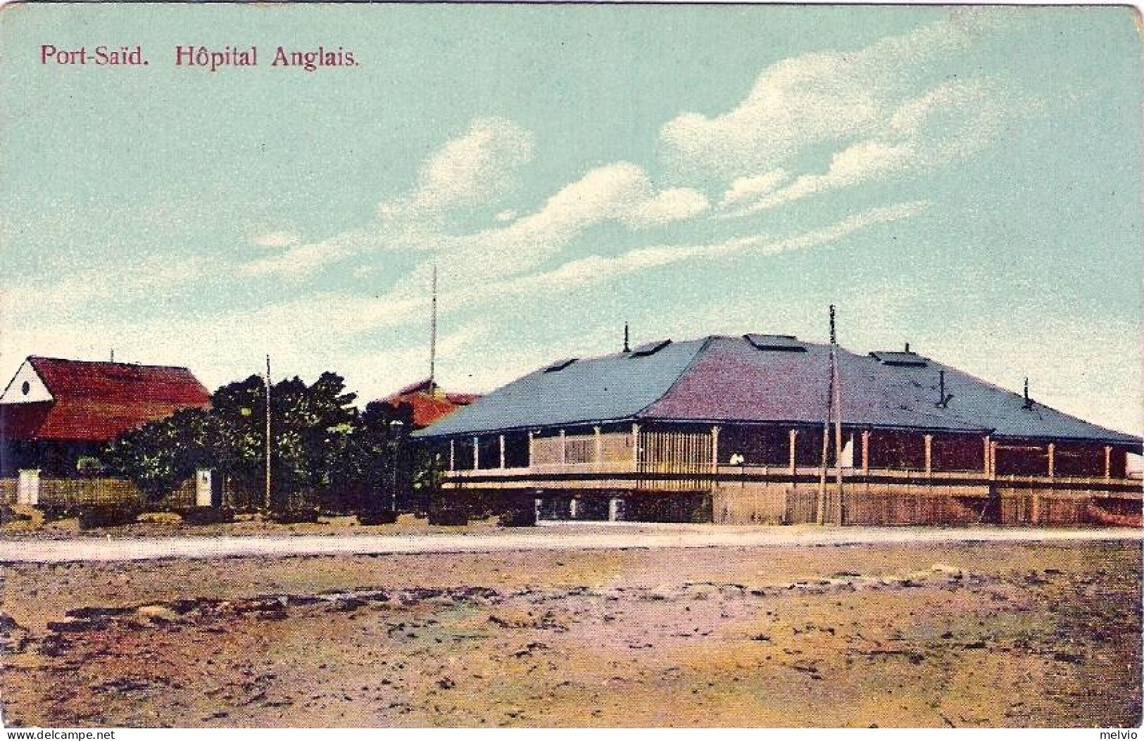 1930circa-Egitto Cartolina "Port Said Hopital Anglais" - Sonstige & Ohne Zuordnung