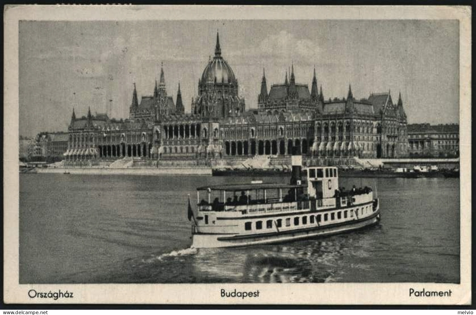 1938-Ungheria Cartolina Foto "Budapest-il Parlamento"diretta In Italia,affrancat - Hungary