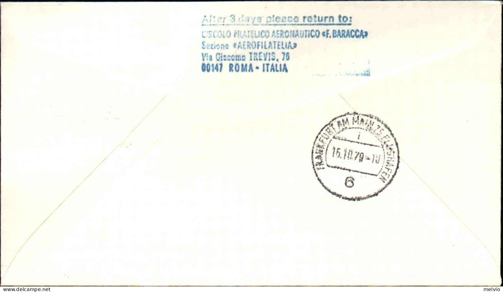 Vaticano-1979 Alitalia Corriere Aereo Speciale Vaticano-Francoforte - Posta Aerea