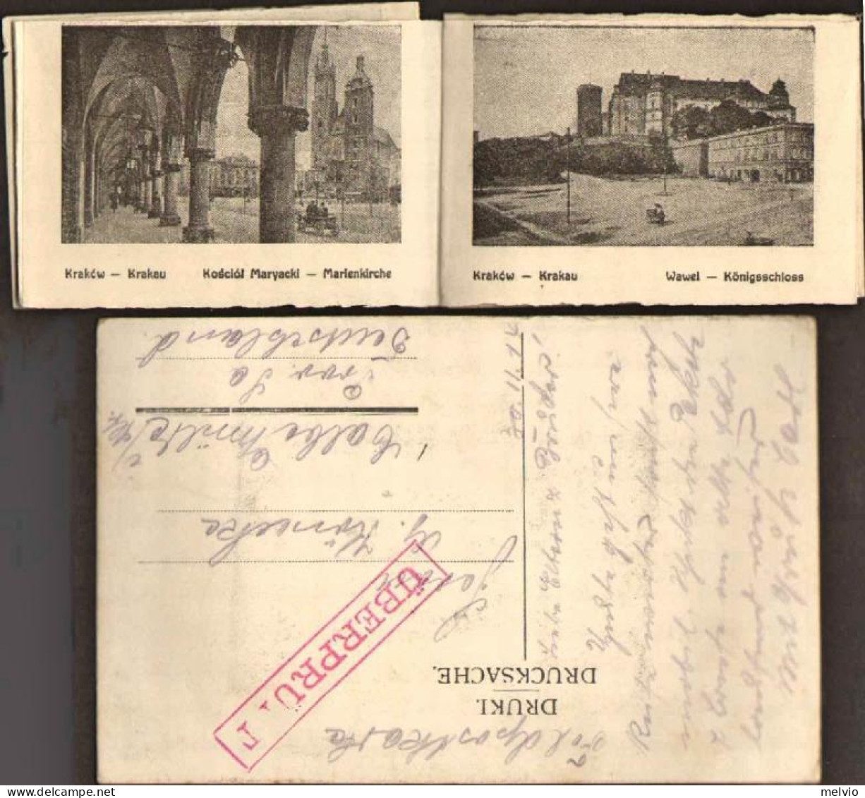 1914-Polonia Cartolina Di Cracovia Con All'interno Librettino Contenente 10 Picc - Altri & Non Classificati