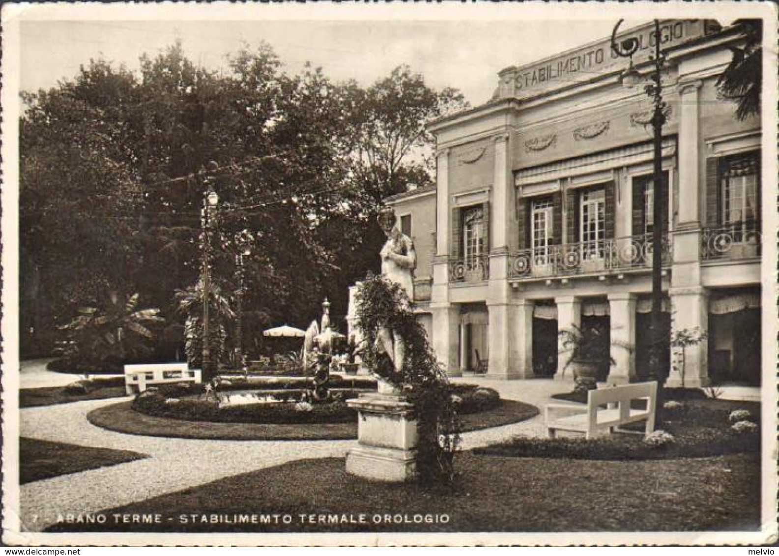 1938-cartolina Stabilimento Termale Orologio Diretta In Germania Affrancata 75c. - Padova (Padua)
