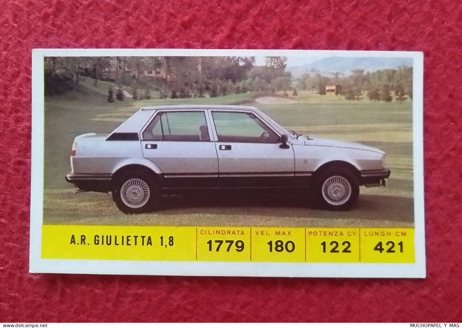 SPAIN ANTIGUO CROMO DE CROMOS DIDEC OLD COLLECTIBLE CARD CHROME CHROMO COCHE CAR VOITURE AUTO ALFA ROMEO GIULIETTA 1.8 - Otros & Sin Clasificación