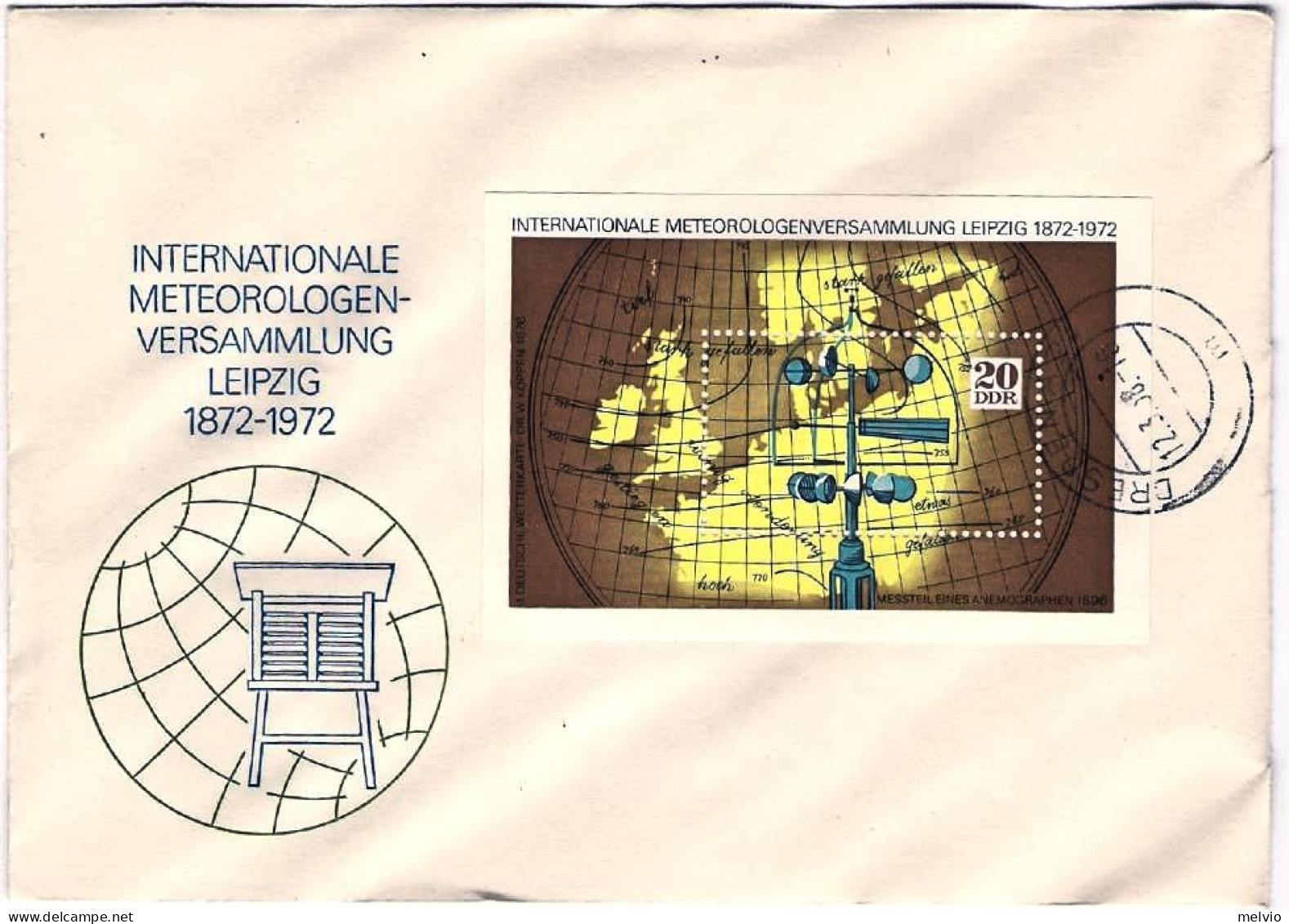 1972-Germania DDR Foglietto 1 Valore Su Fdc Con Annullo Di Favore - Brieven En Documenten