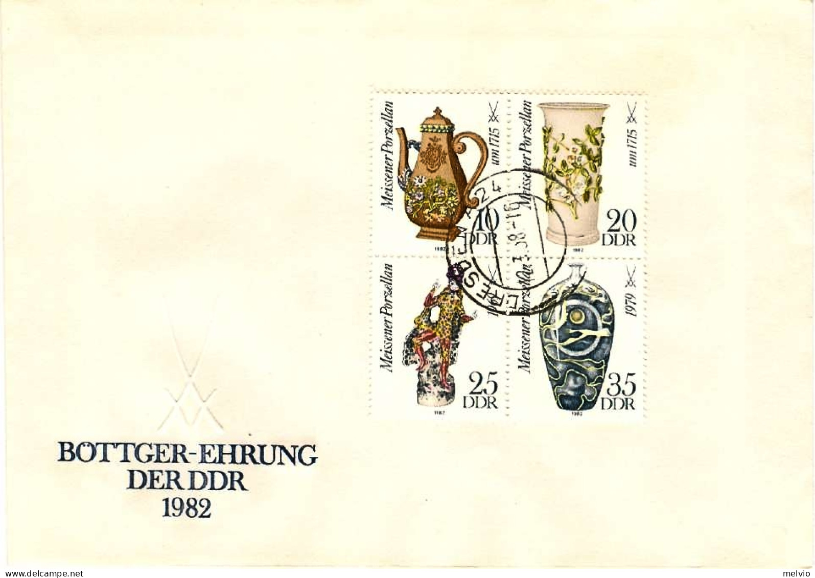 1982-Germania DDR S.4v."Porcellane"su Fdc Con Annullo Di Favore - Briefe U. Dokumente