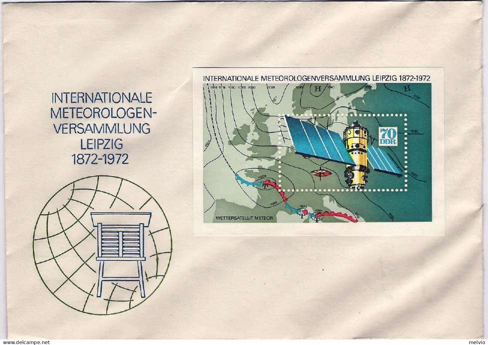 1972-Germania DDR Foglietto 1 Valore Su Fdc Con Annullo Di Favore - Briefe U. Dokumente