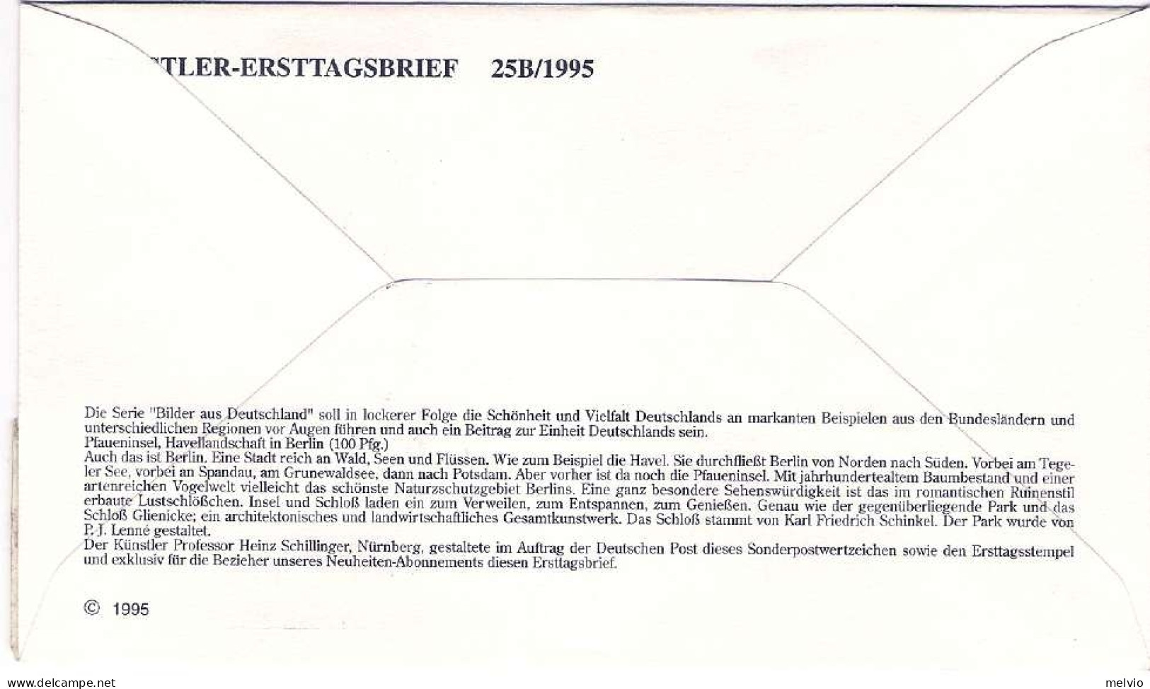 1995-Germania 100p."Vedute Della Germania"su Fdc Illustrata - Cartas & Documentos