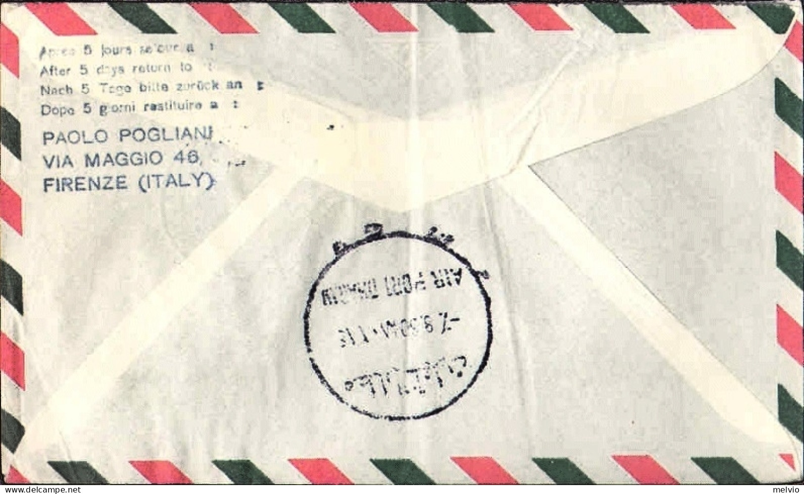 1960-Germania Lufthansa I^volo LH 646 Francoforte-Dhaharan Del 4 Agosto Bollo Tr - Storia Postale