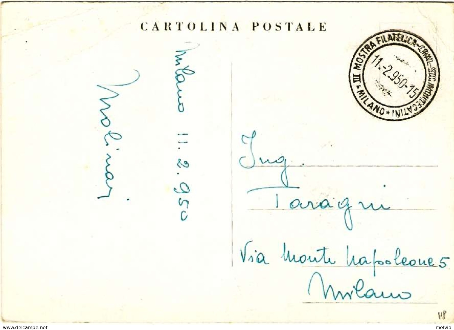 1950-cartolina Postale Tipo Maximum Affr. L.20 Cimarosa Annullo Mostra Filatelic - Expositions