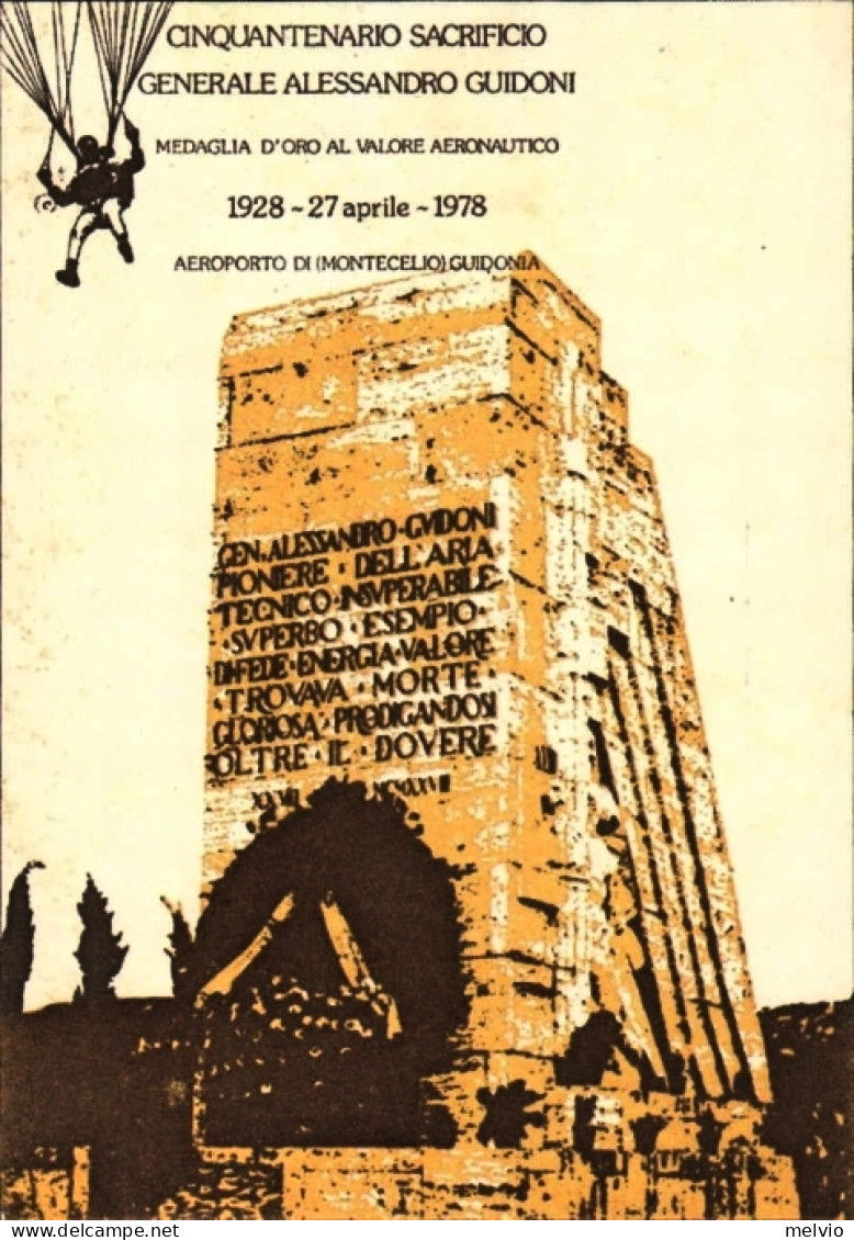 1978-cartolina Medaglia D'oro Al Gen.Alessandro Guidoni, Posta Trasportata Con E - Airmail