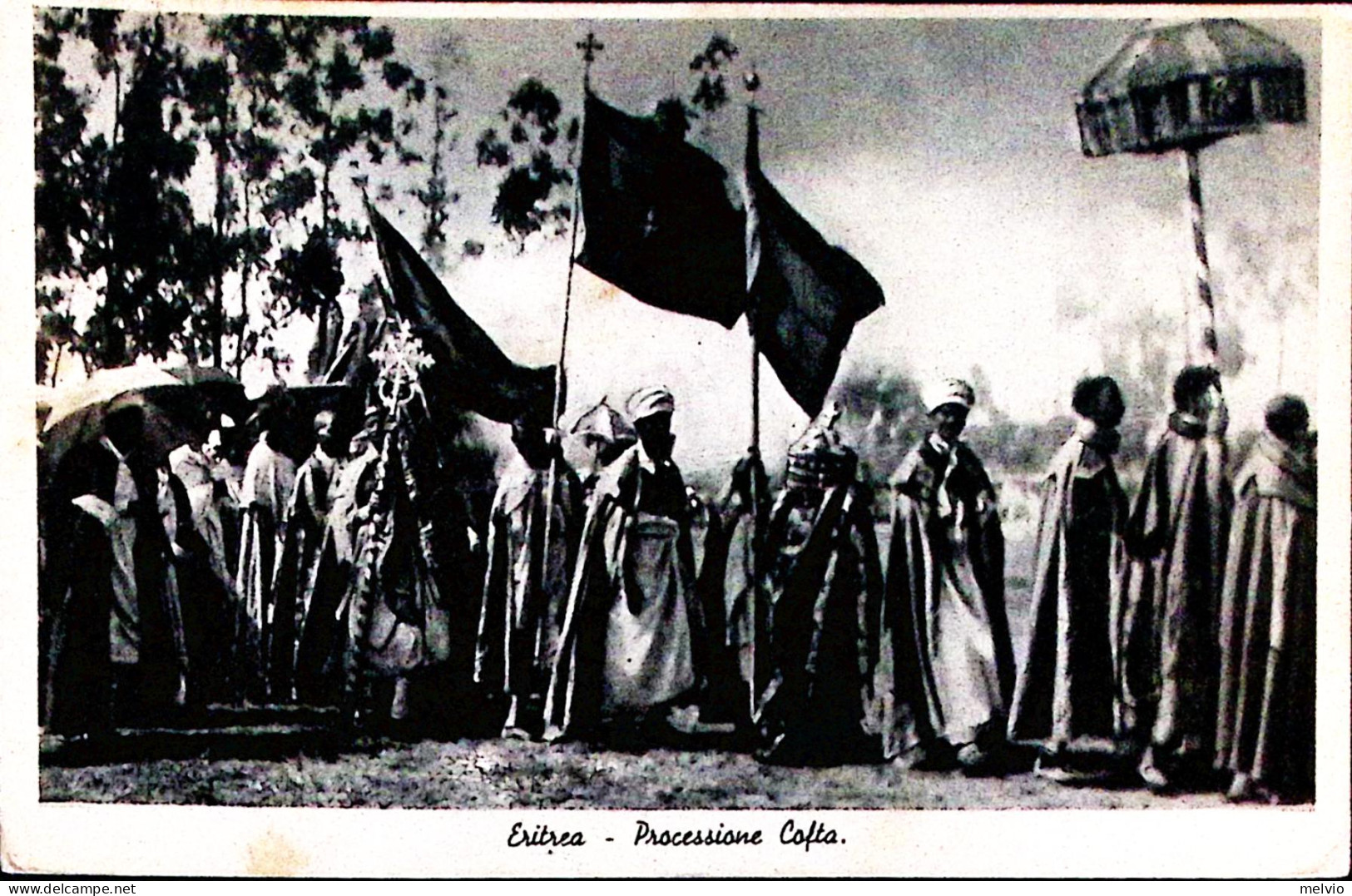 1936-ERITREA Processione Copta Viaggiata Posta Militare/104 (9.1) Non Affrancata - Eritrea