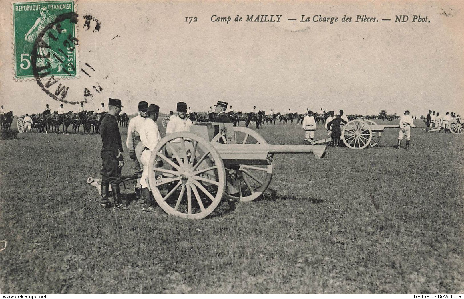 FRANCE - Camp De Mailly - La Charge Des Pièces - N D Phot - Animé - Arme Militaire - Animé - Carte Postale Ancienne - Mailly-le-Camp