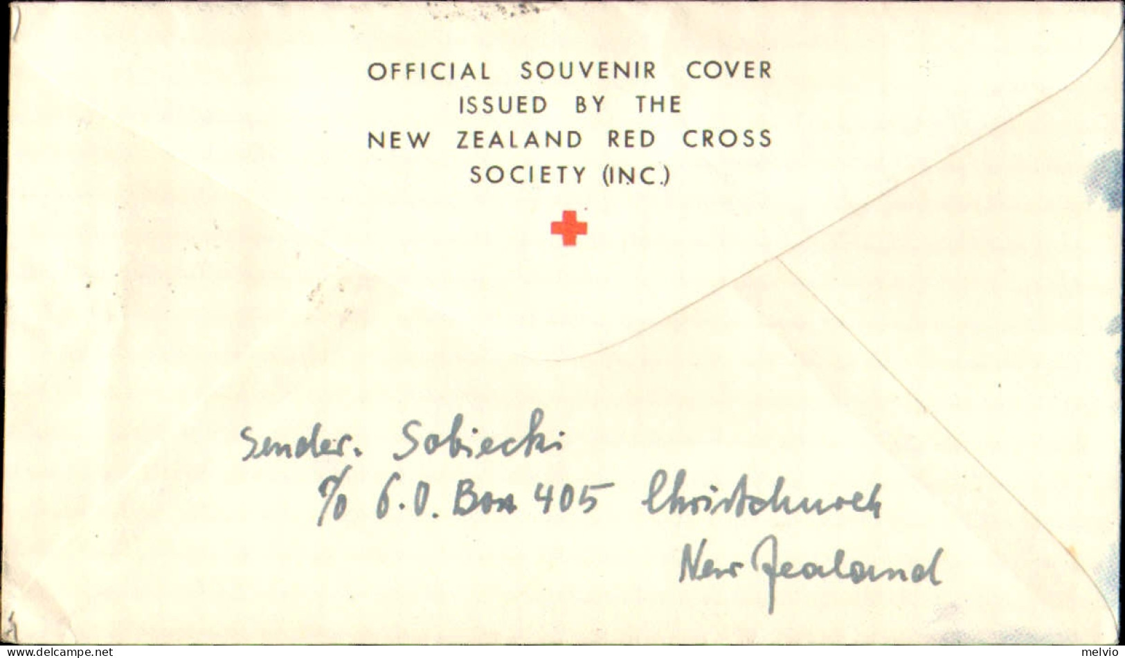 1959-Nuova Zelanda Lettera Illustrata Affrancata Coppia 3p.Croce Rossa Diretta I - Andere & Zonder Classificatie