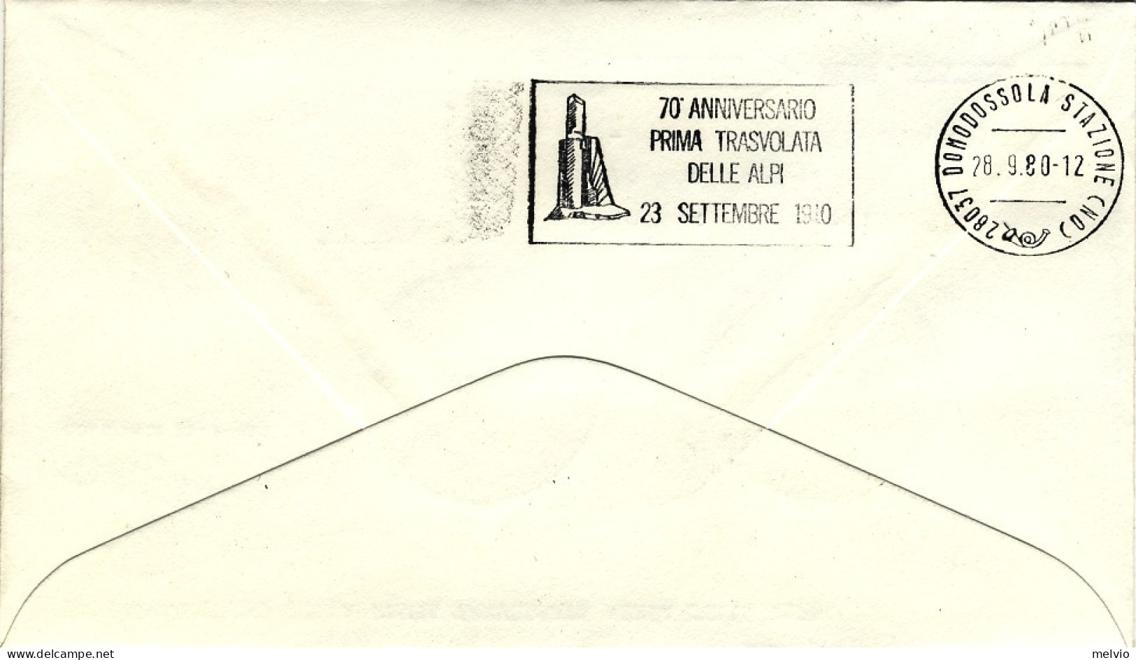 1980-lettera Illustrata Anniversario Della Prima Traversata Aerea Delle Alpi Bol - Poste Aérienne