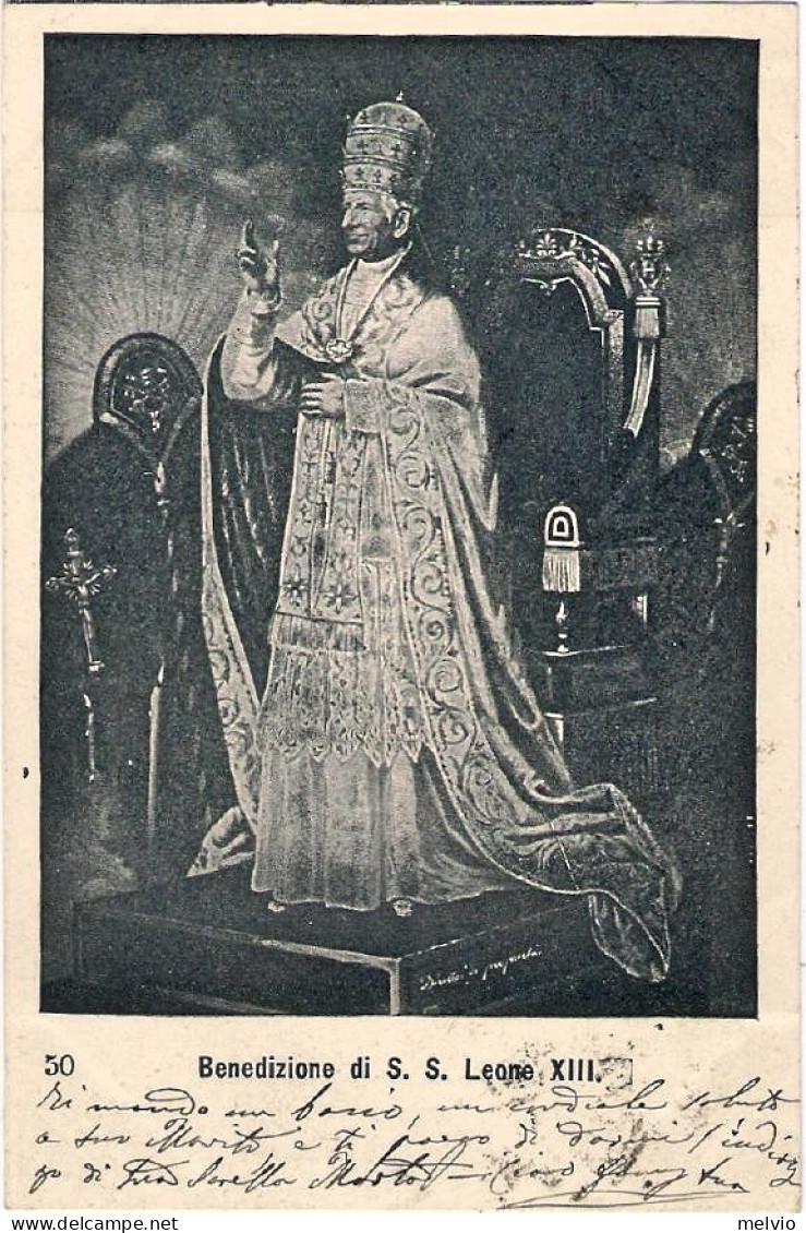 1901-Vaticano Cartolina Benedizione Di S.S.Leone XIII, Viaggiata - Altri & Non Classificati