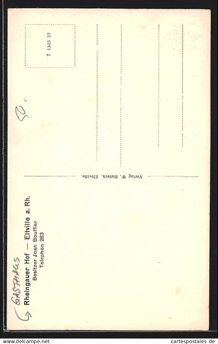 AK Eltville A. Rhein, Strassenpartie Am Gasthaus Rheingauer Hof  - Rheingau