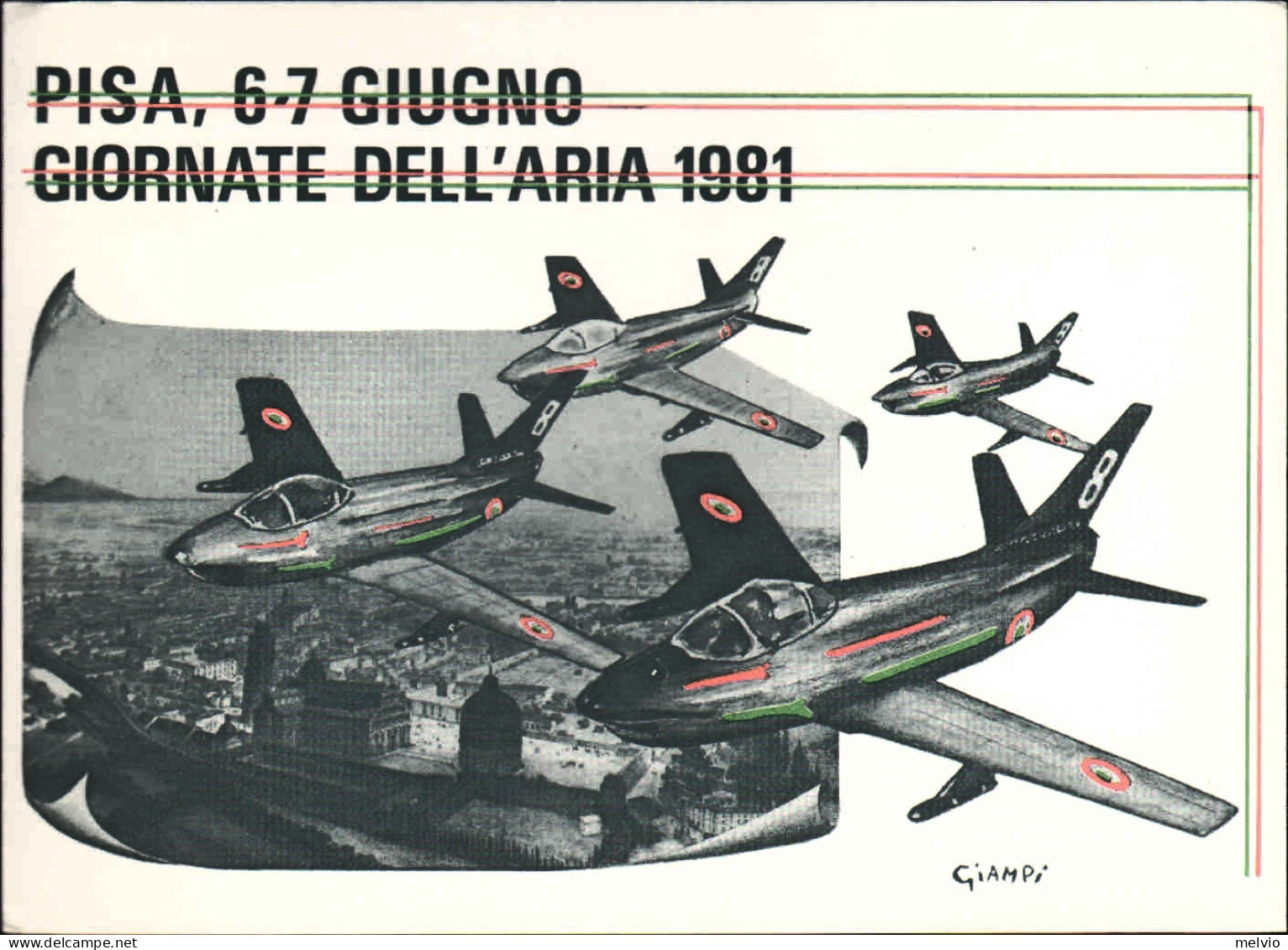 1981-cartolina Pisa Giornata Dell'aria Con Annullo Figurato XX Mostra Filatelica - 1981-90: Marcofilie
