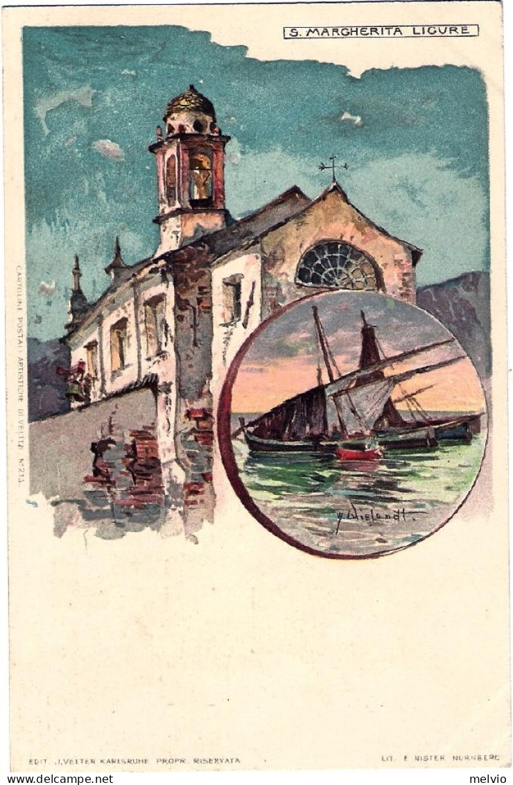 1900-Santa Margherita Ligure Cartolina Postale Artistica Nuova Di Velten - Genova