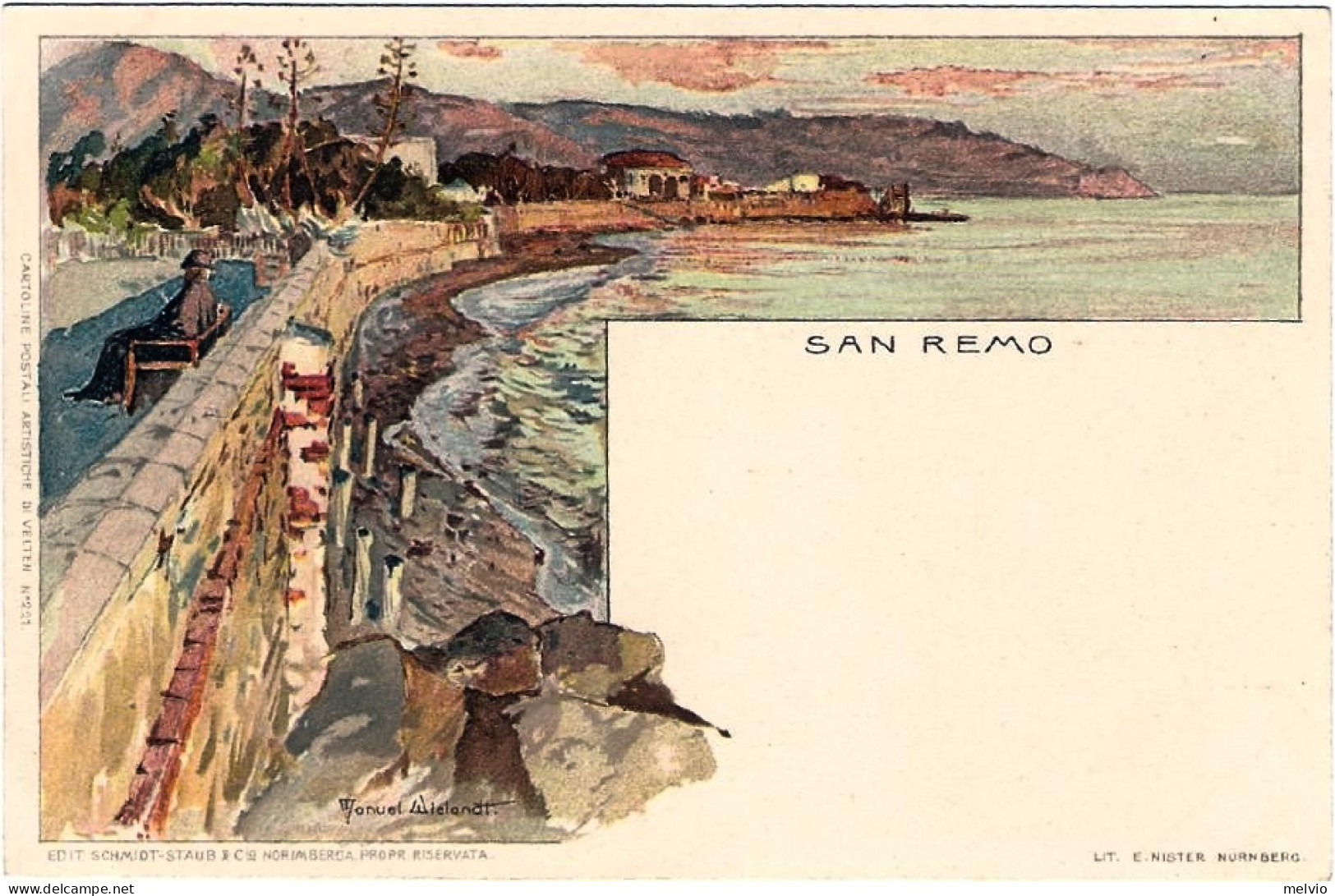 1900-San Remo Cartolina Postale Artistica Nuova Di Velten - San Remo