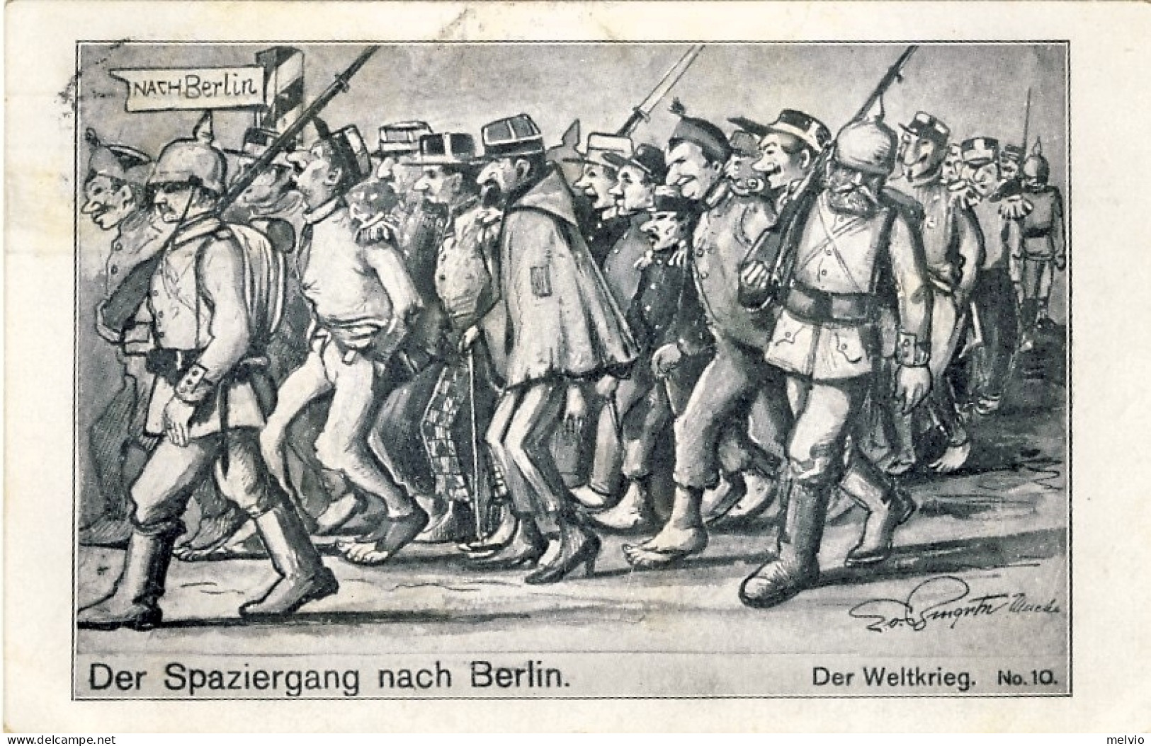 1910-Germania Der Spaziergang Nach Berlin - Patriottiche