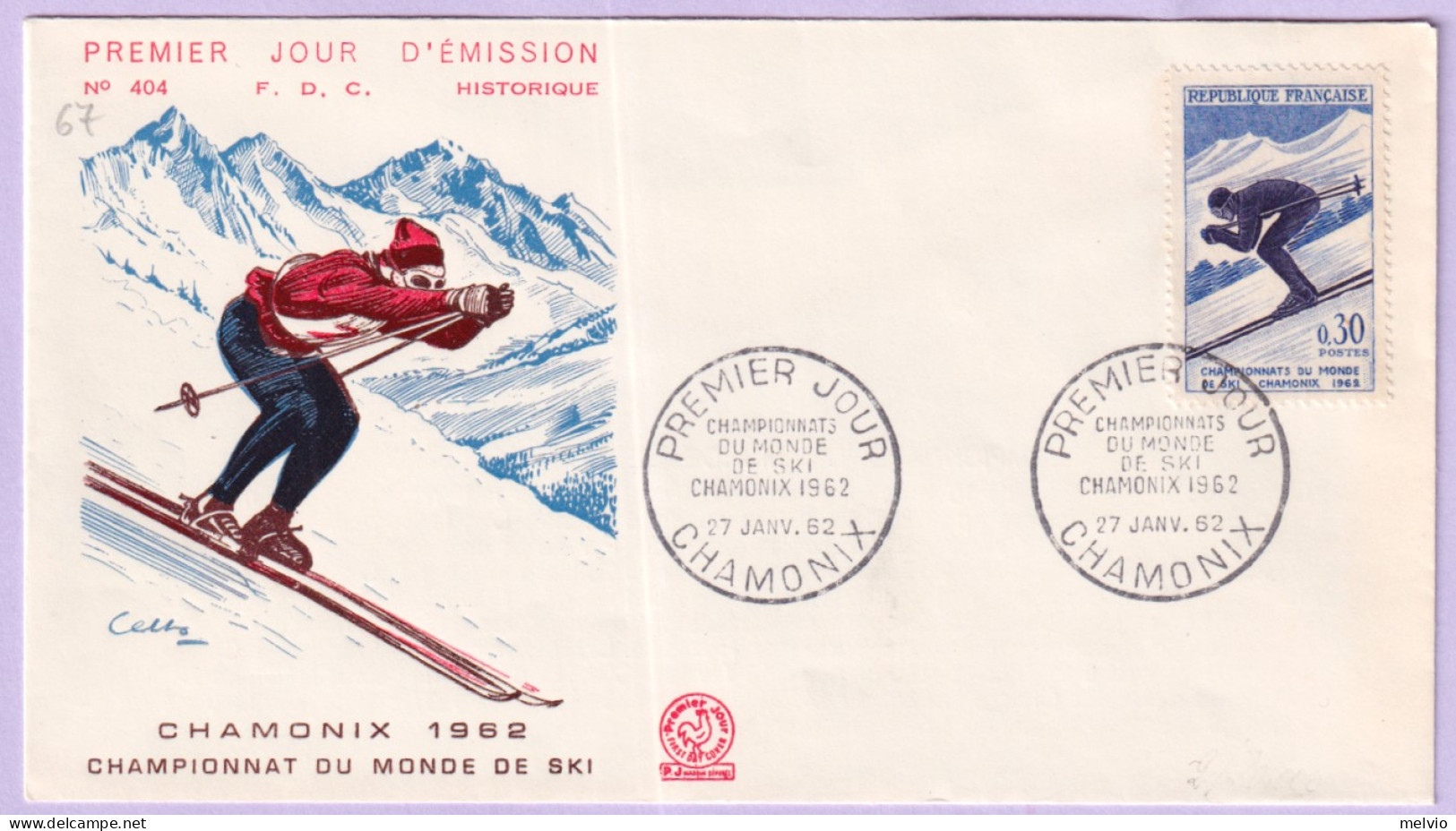 1962-Francia Camp. Mondiali Sci Chamonix (1326/7) Due Fdc - 1960-1969