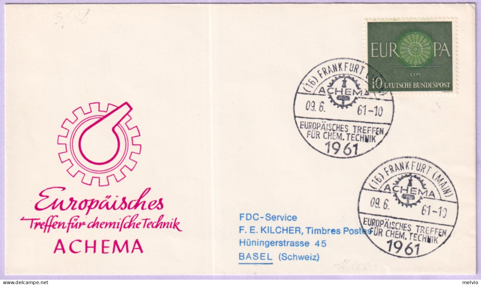 1961-Germania  Convegno Europeo Chimici/Frankfurt (9.6) Annullo Speciale - Cartas & Documentos