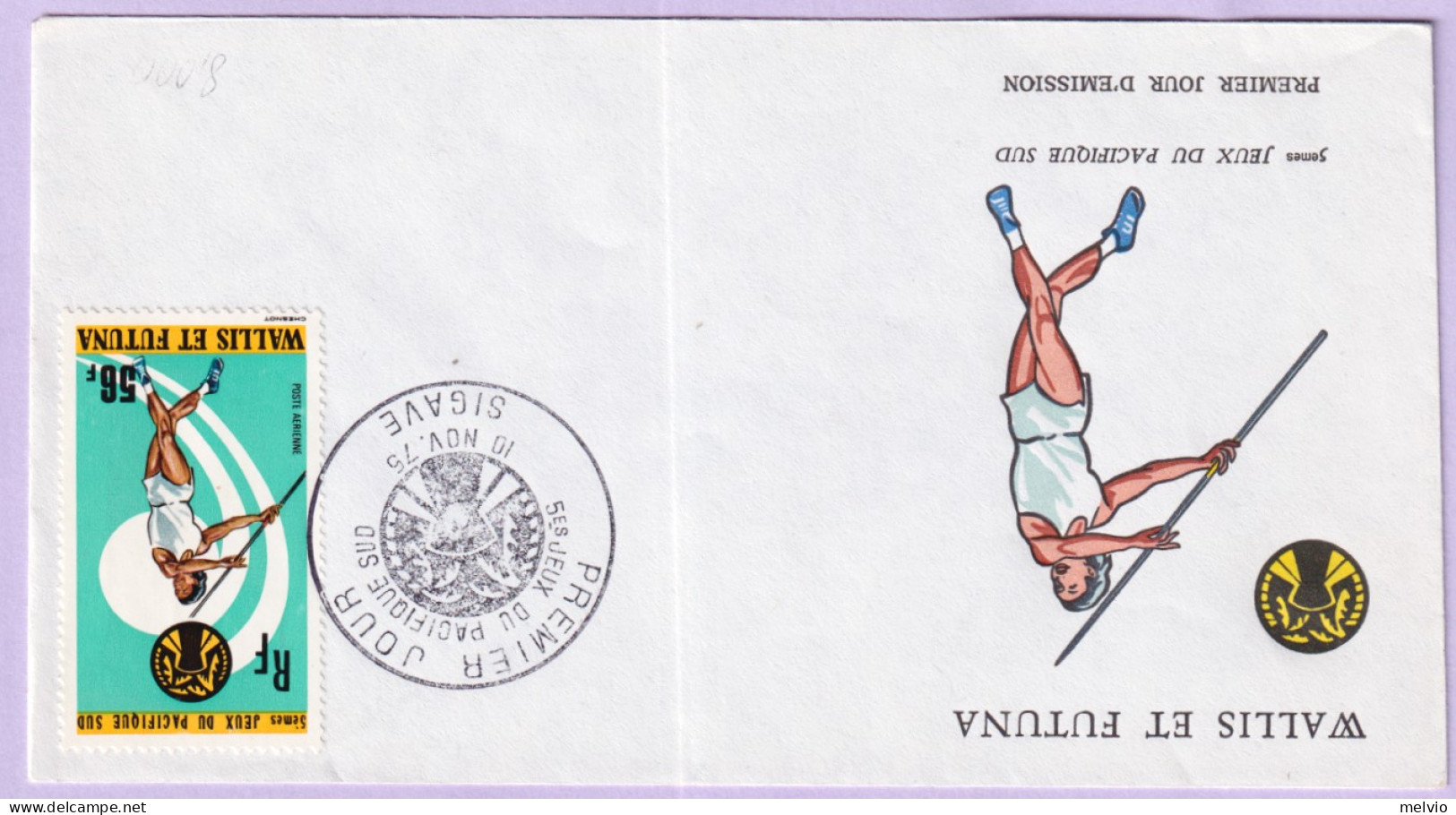 1975-WALLIS Et FUTUNA 5 Giochi Pacifico Del Sud Fdc - FDC