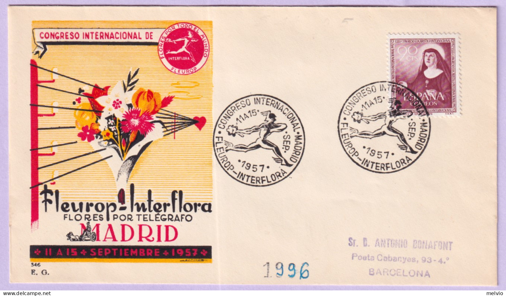 1957-SPAGNA Interflora/Madrid (11.9) Annullo Speciale - Other & Unclassified