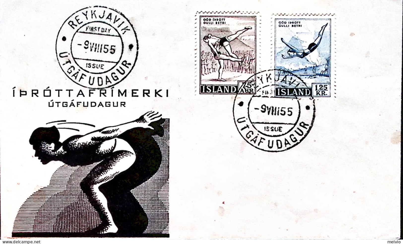 1945-ISLANDA Lotta E Tuffi Serie Cpl. (256/7) Fdc - Other & Unclassified