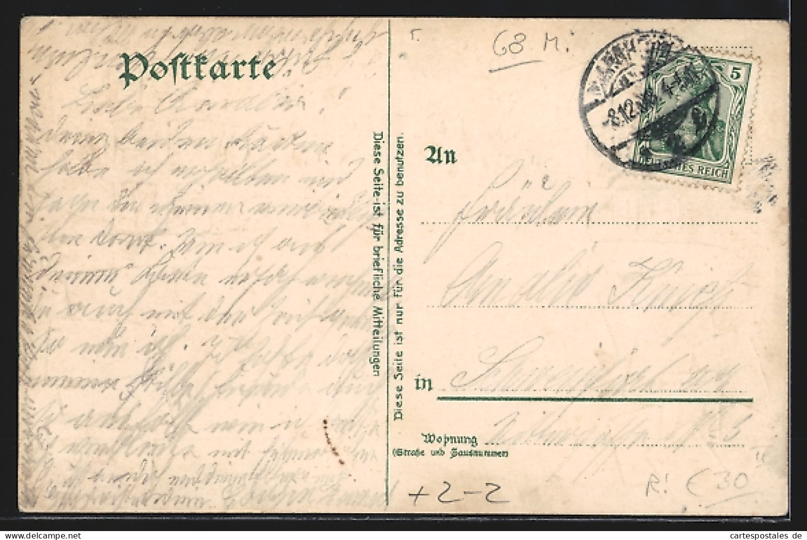 AK Mannheim, Kaiserring Mit Bismarckdenkmal, Versch. Briefmarken  - Briefmarken (Abbildungen)