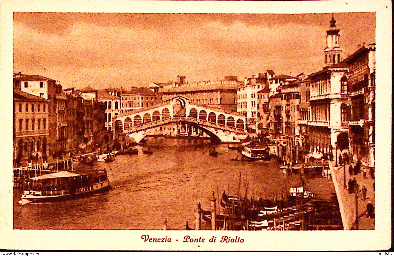 1944-Venezia Ponte Di Rialto Viaggiata (14.6) In RSI Affrancata Imperiale C.5 E  - Marcofilía