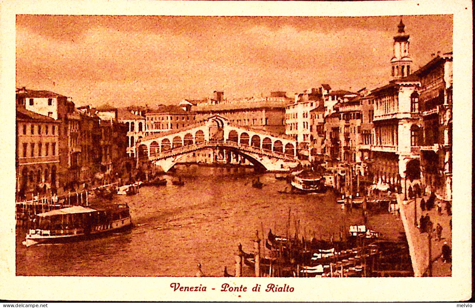 1944-Venezia Ponte Di Rialto Viaggiata (14.6) In RSI Affrancata Imperiale C.5 E  - Marcophilie