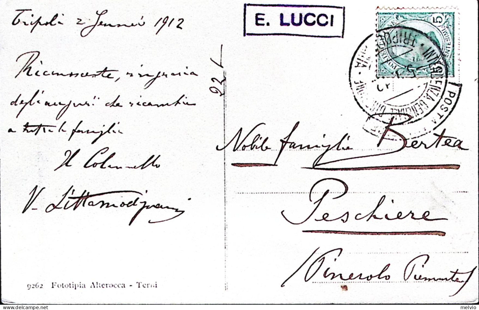 1912-TRIPOLI Italiana Viale Sidi Elmasri Viaggiata Posta Militare/Intendenza Gen - Tripolitania