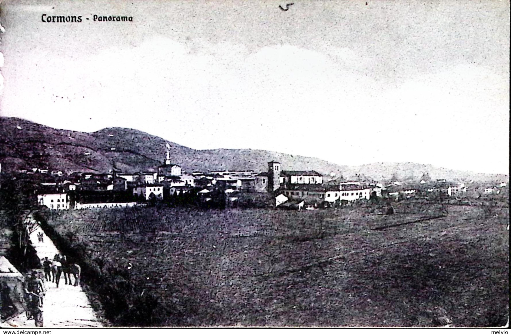 1917-CORMONS Panorama Viaggiata Con Tondo Comando Presidio E Tappa - Gorizia