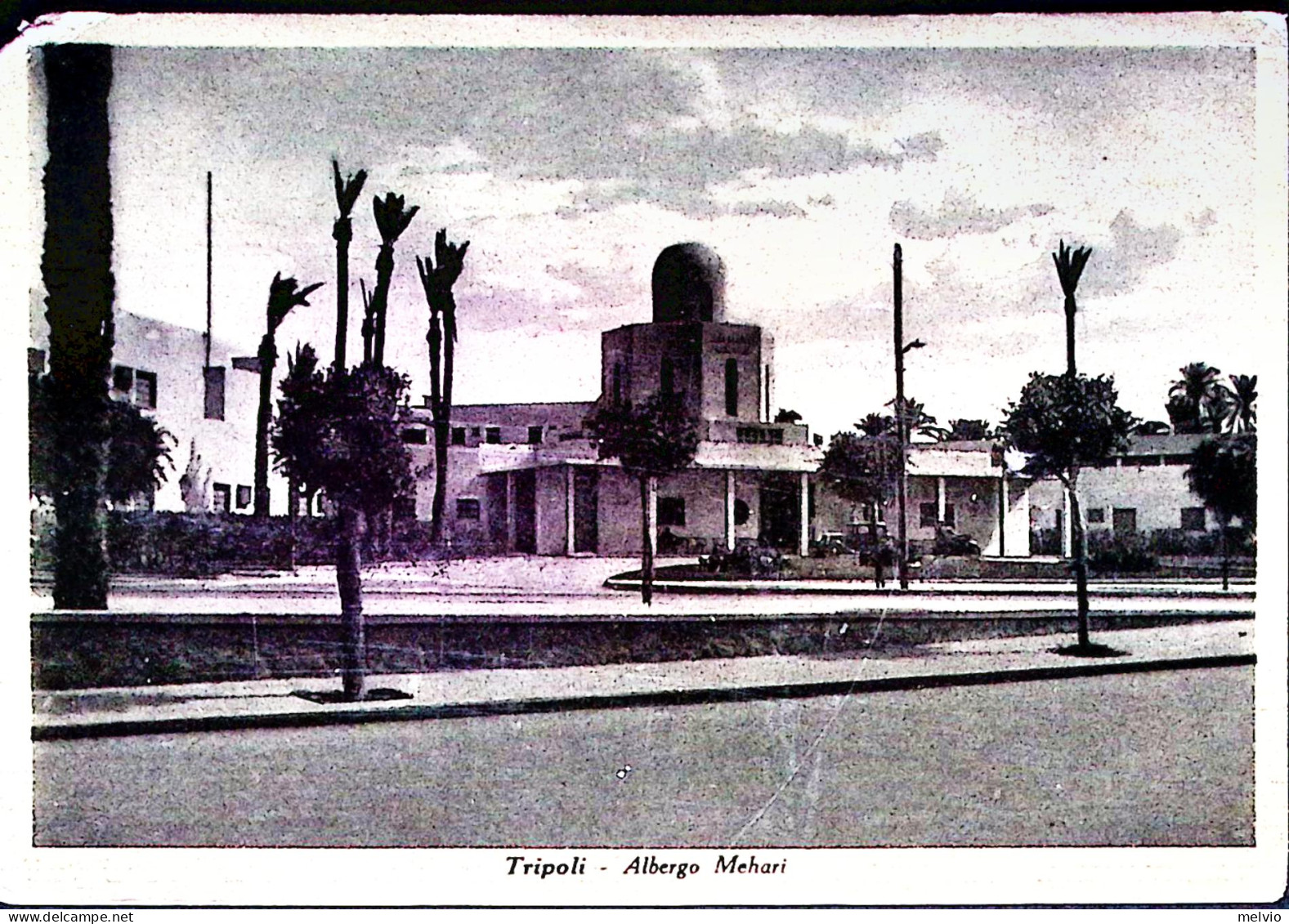 1939-LIBIA Tripoli Albergo Mehari Viaggiata Tripoli (19.3) Un Angolo Difettoso - Libyen