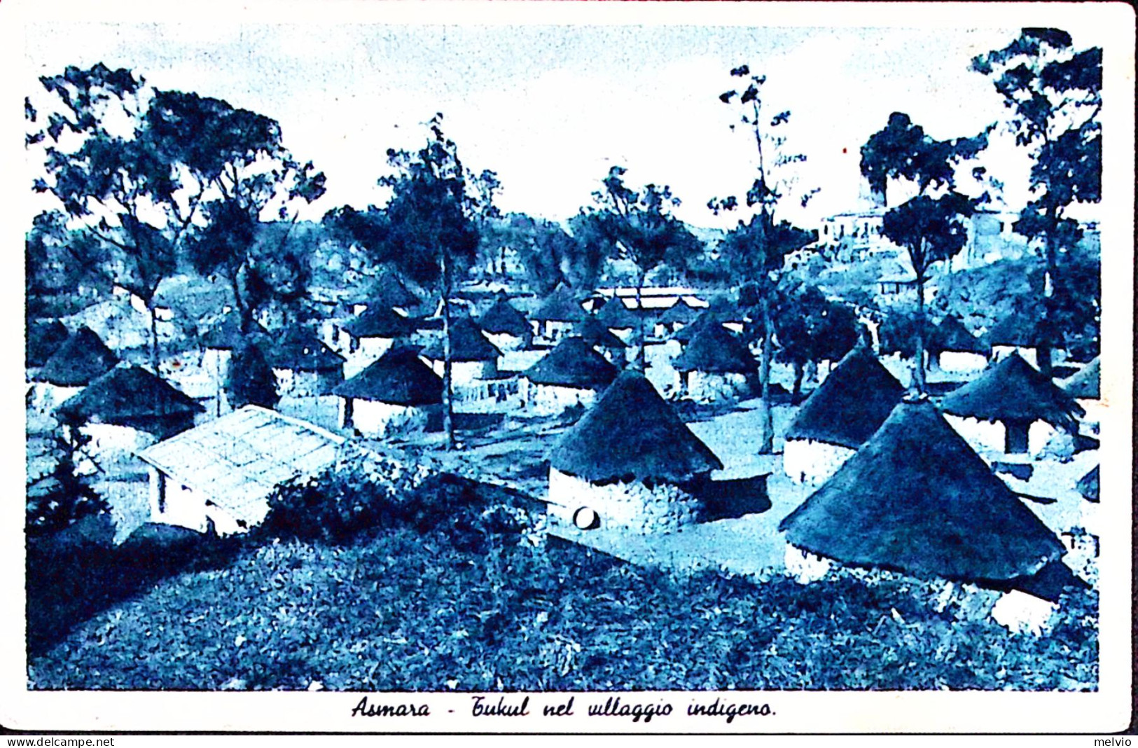 1936-ERITREA Asmara Tukul Nel Villaggio Indigeno Viaggiata Asmara (9.5) Affranca - Eritrea