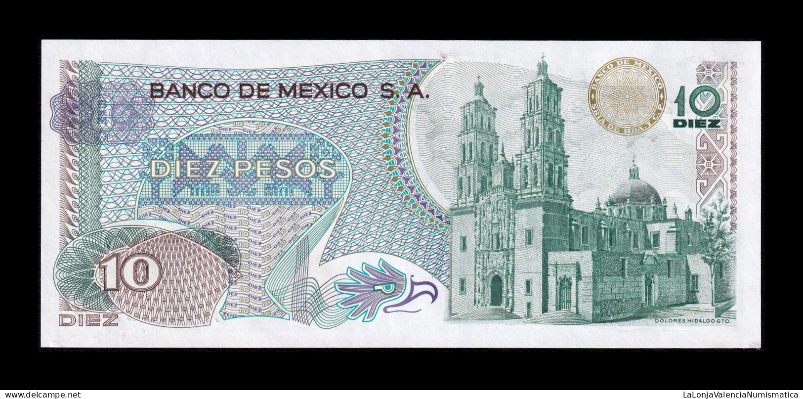 México 10 Pesos 1977 Pick 63f Serie 1FA Sc Unc - Mexique