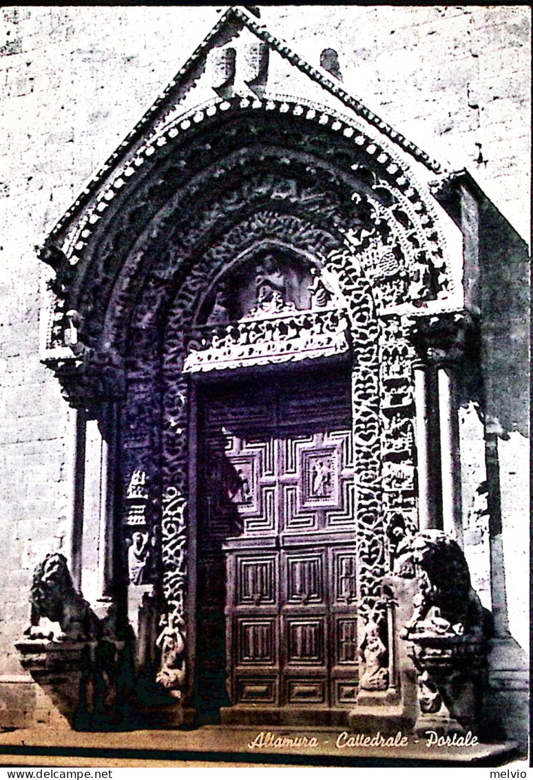 1954-ALTAMURA Cattedrale Il Portale Viaggiata Affrancata Turistica Lire 10 - Altamura