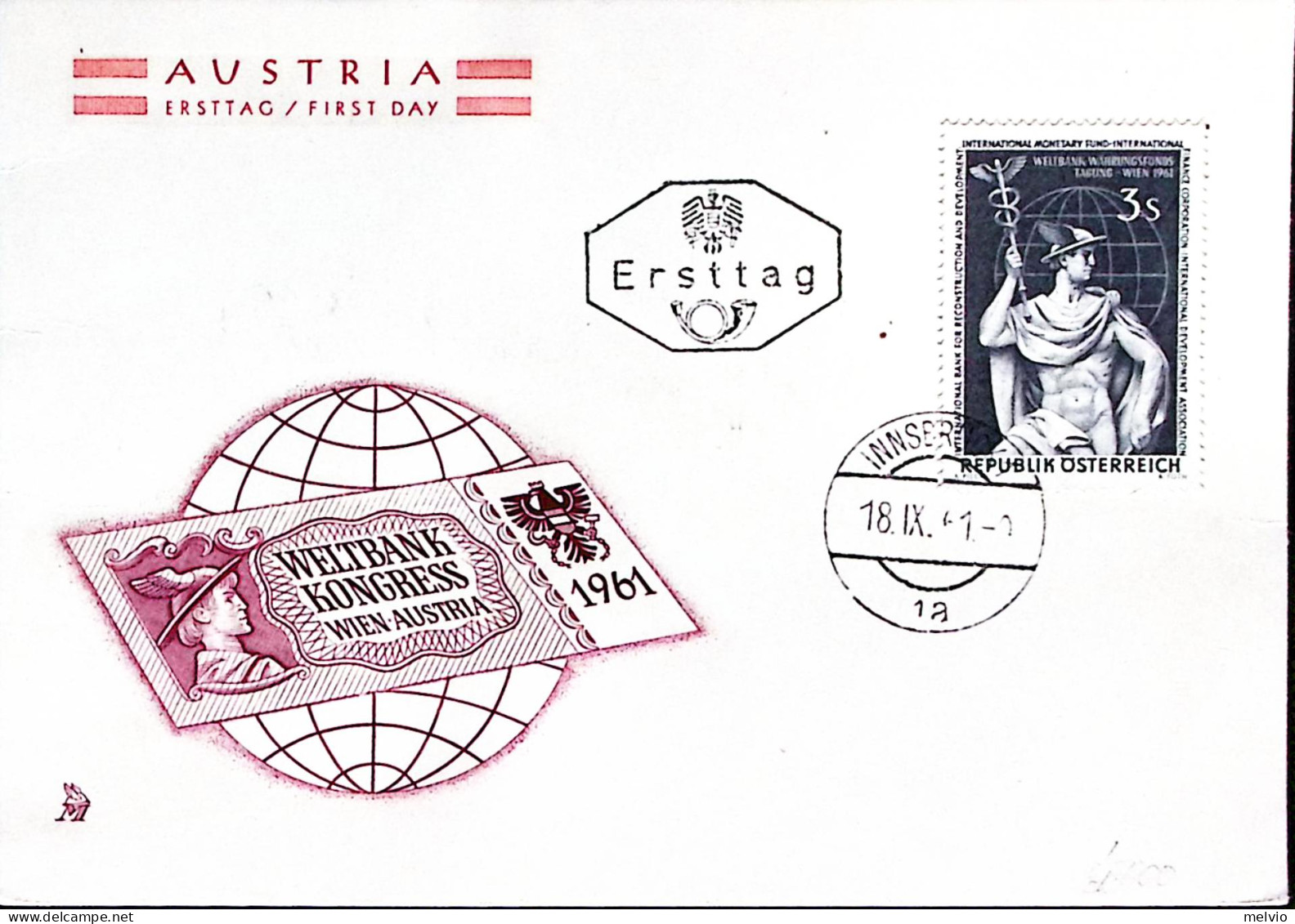 1961-Austria Congresso Associazioni Bancarie Fdc - FDC