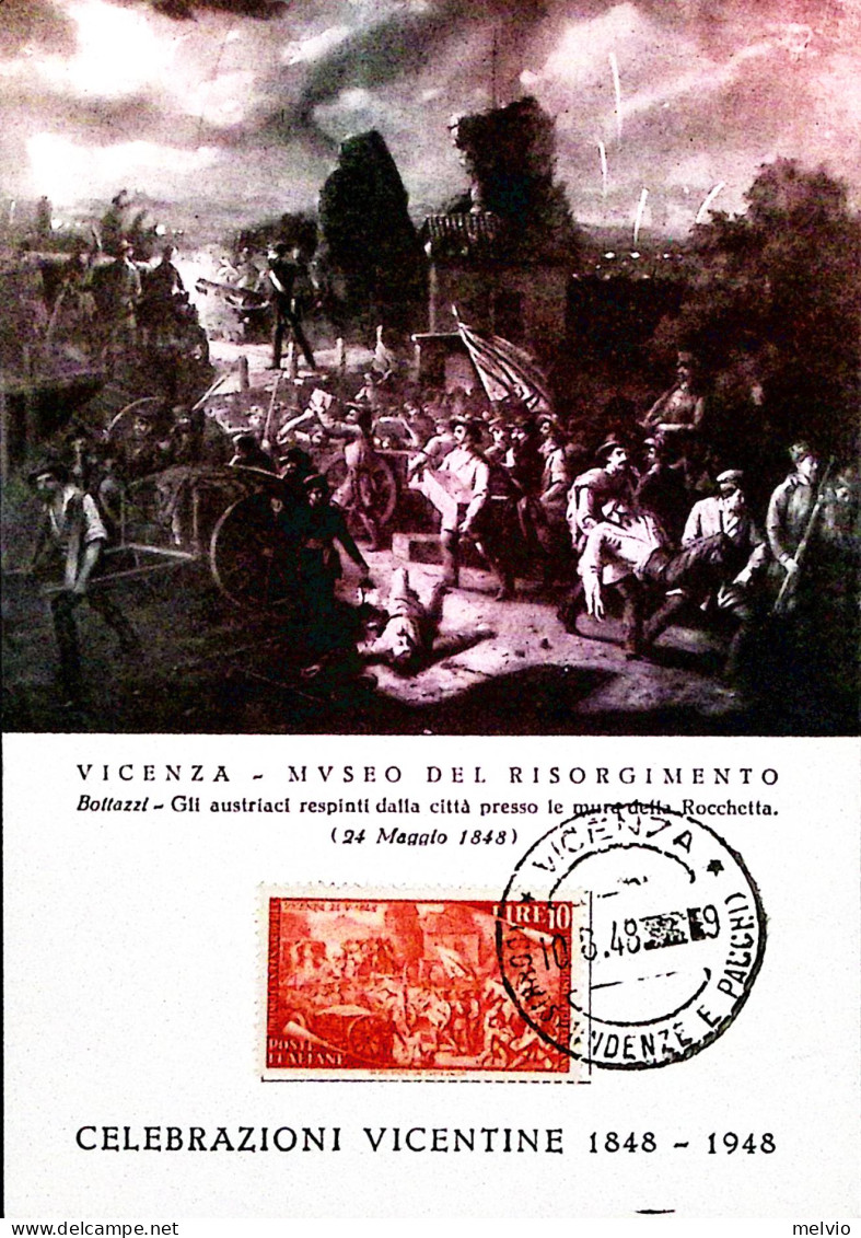 1948-VICENZA Celebrazioni Vicentine (10.6) Annullo Speciale Su Cartolina - Exhibitions