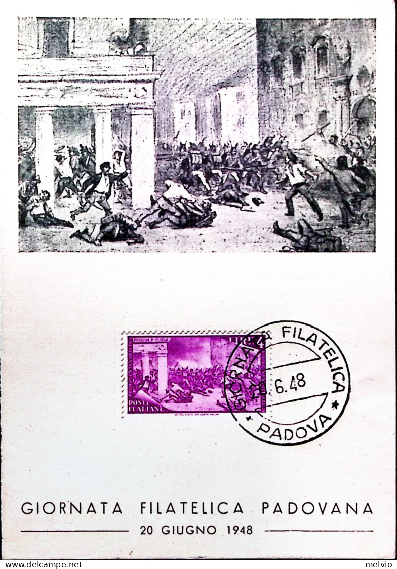 1948-PADOVA Giornata Filatelica (20.6) Annullo Speciale Su Cartolina - Ausstellungen