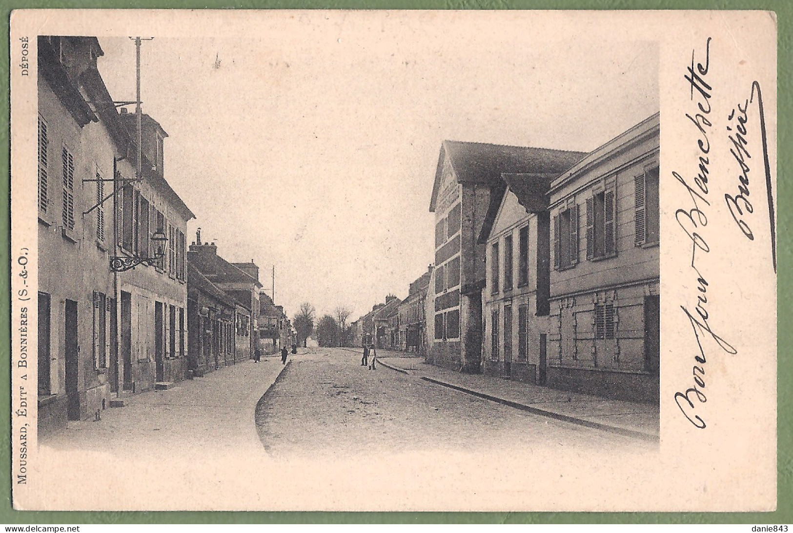 CPA Dos Précurseur - YVELINES - BONNIERE SUR SEINE - AVENUE DE PARIS - Petite Animation En Arrière Plan - Bonnieres Sur Seine