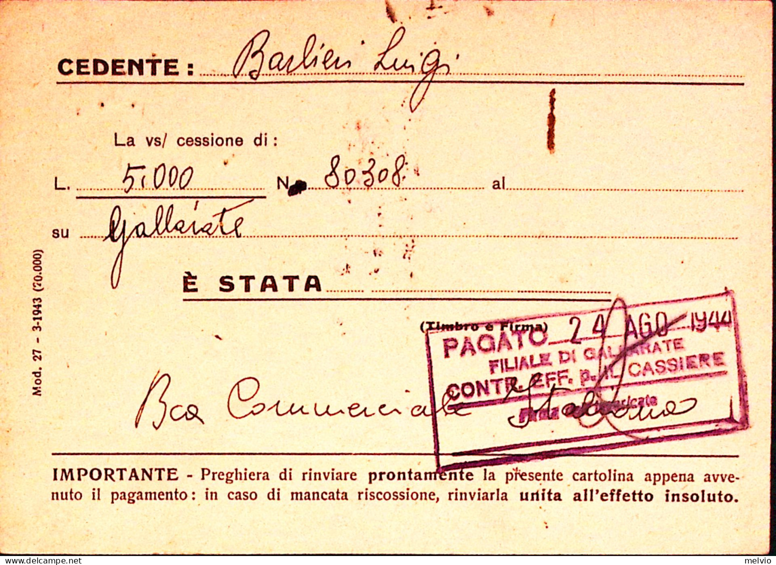1944-Cartolina Postale Vinceremo C.30 Sopr.RSI E Sopr.privata B. Provinciale Lom - Marcophilie