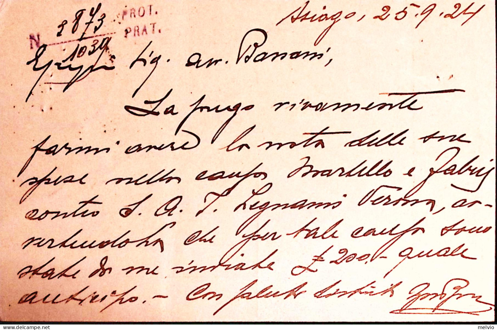 1924-ASIAGO C.2 (25.9) Su Cartolina Postale Michetti C.30 Mill. 23 Con Tassello  - Entero Postal