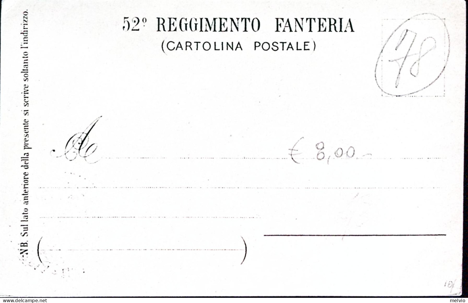 1903circa-52 REGGIMENTO FANTERIA Cacciatori Delle Alpi Duca Garibaldi Nuova - Patriotiques