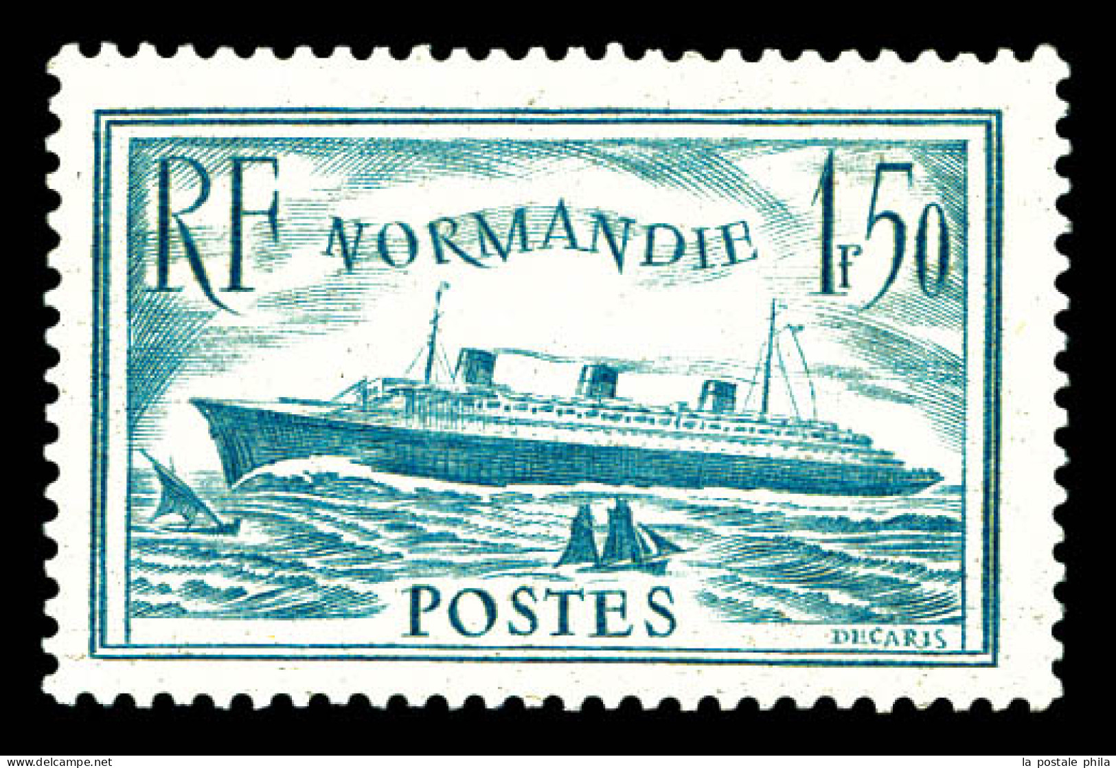 ** N°300A, NON EMIS: Normandie, 1F50 BLEU-VERT Provenant De La Seule Feuille Connue (25 Exemplaires), FRAÎCHEUR POSTALE, - Nuovi