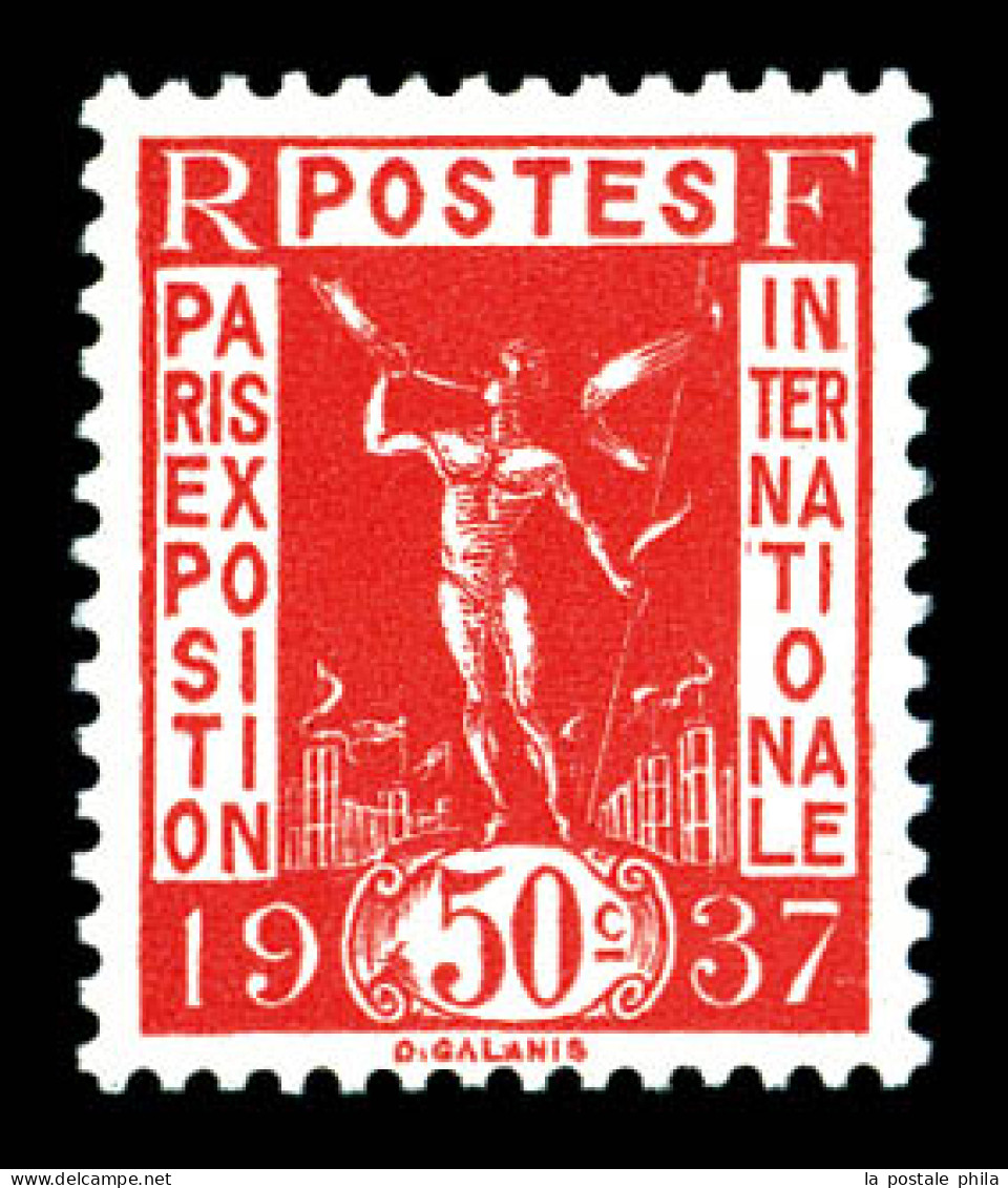 * N°325A, NON EMIS: 50c Rouge Carminé, Centrage Parfait, FRAÎCHEUR POSTALE, RARE ET SUPERBE (signé Calves/Champion/certi - Nuevos