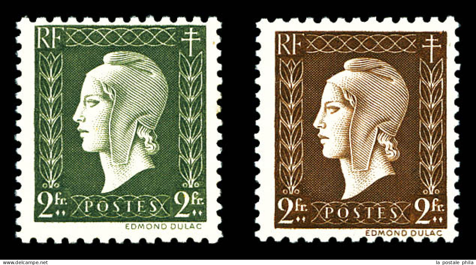 ** N°692a, 2F Dulac: Gris Au Lieu De Brun, 200 Exemplaires Connus. TTB (certificat)  Qualité: **  Cote: 300 Euros - Unused Stamps