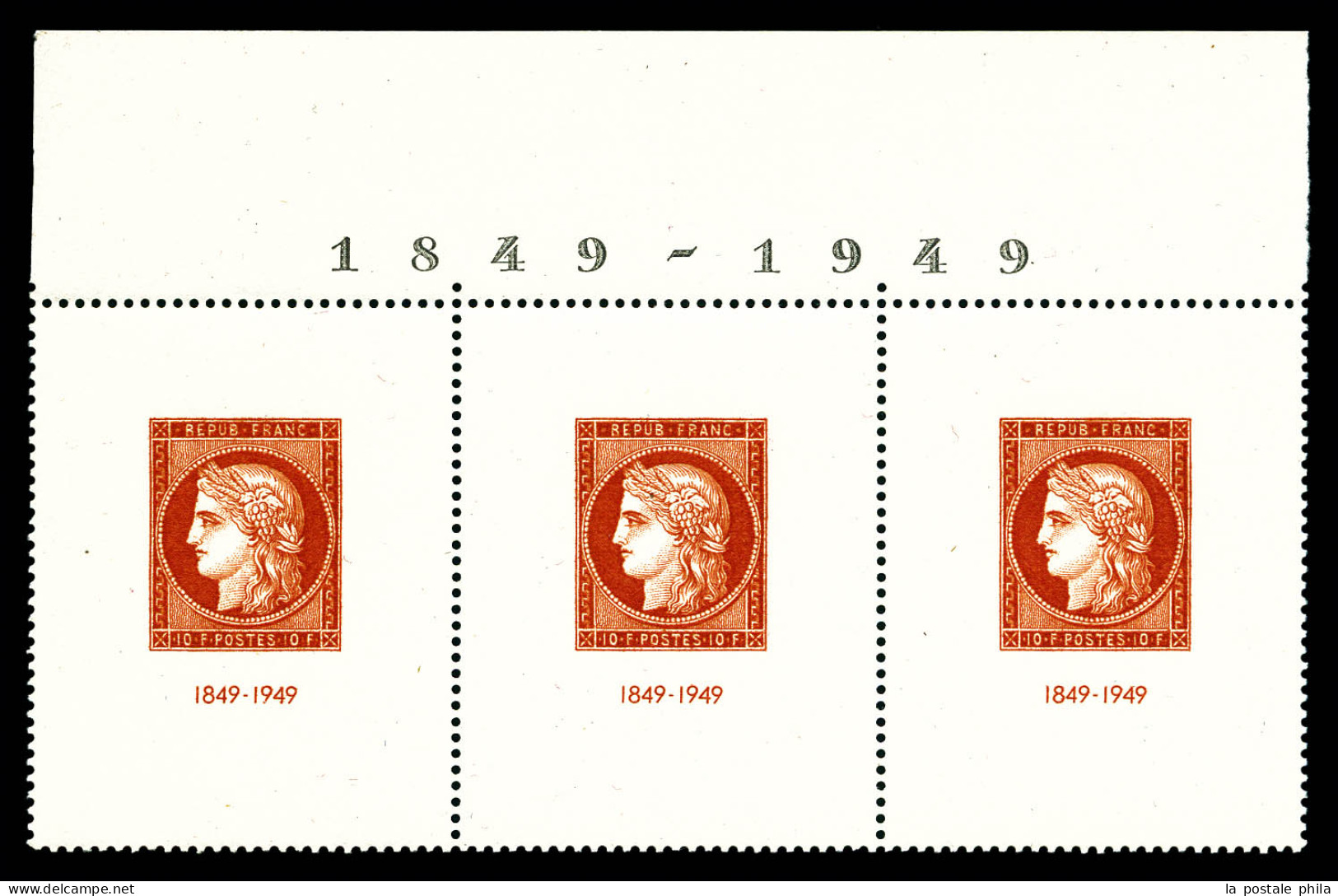 ** N°841b, C.I.T.E.X, Bde De 3 Ex Avec Marge '1849-1949'. TB  Qualité: **  Cote: 245 Euros - Unused Stamps