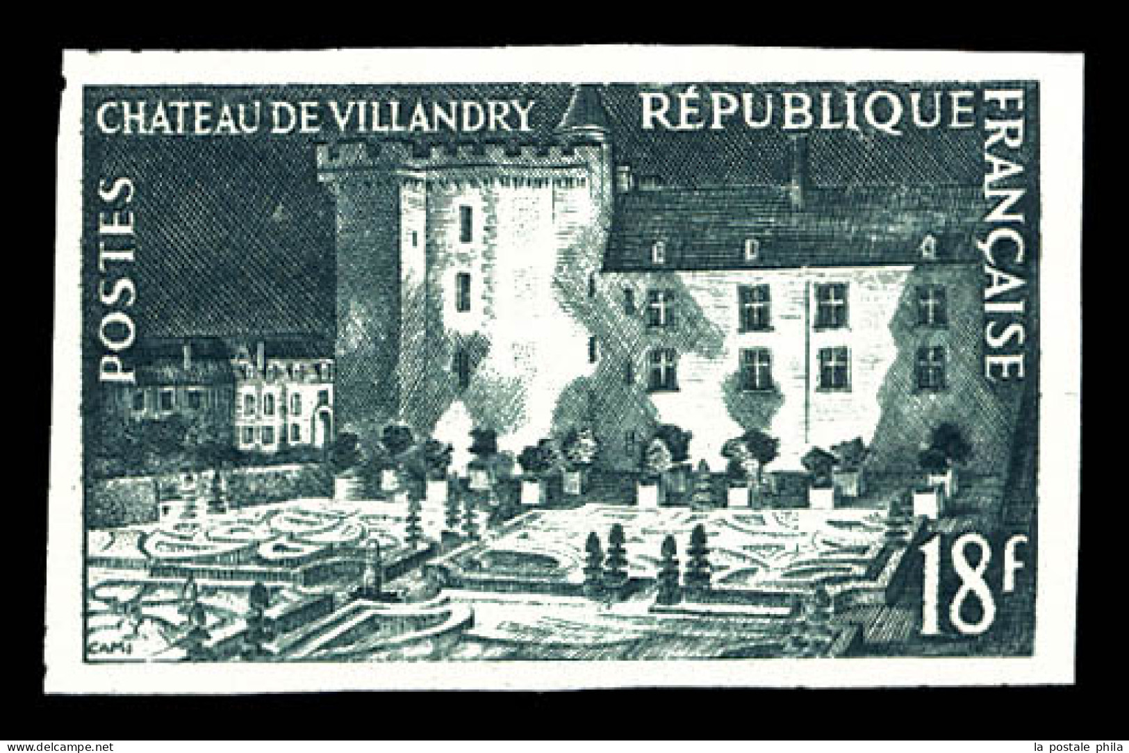 ** N°995A, Non émis, Villandry: 18F Bleu Non Dentelé, Infimes Adhérences Au Verso. TB (certificat)  Qualité: **  Cote: 5 - Neufs